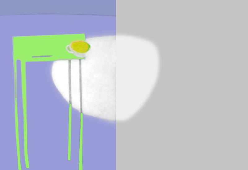 Zátiší s měsícem - studie